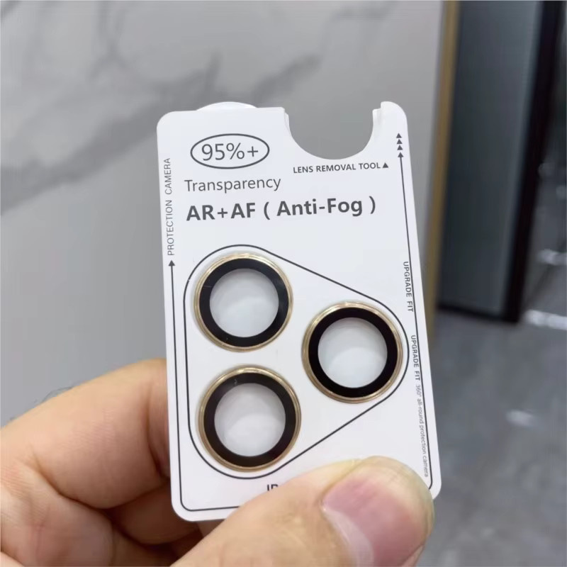 Ziai 3D Kameralinsen-Schutz aus gehärtetem Glas und Metall für iPhone 12 13 14 15 16 Pro Max Plus Mini in Grau - Bild 4