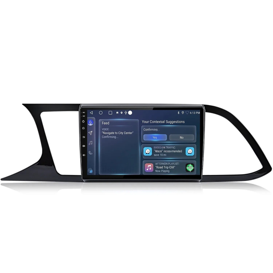 Junsun Autoradio mit 10 Zoll Display, 6 GB RAM, 128 GB Speicher, Bluetooth, GPS und Wi-Fi für Seat Leon 3 (2012 bis 2020), Schwarz - Bild 2