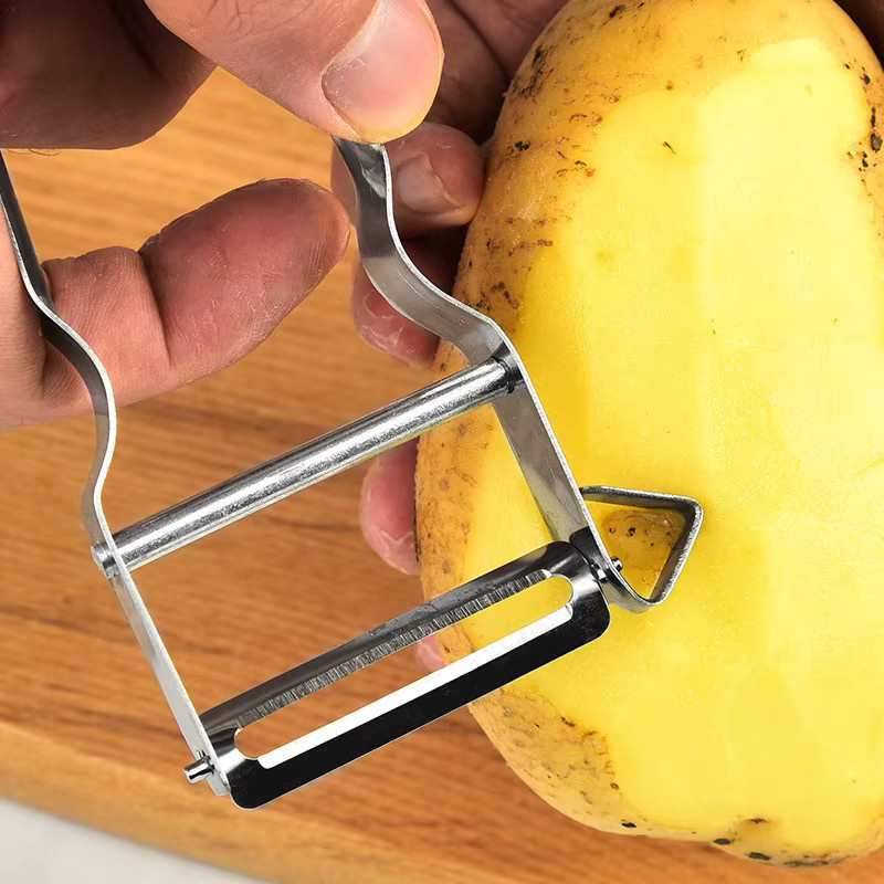Multifunktions-Gemüseschäler aus Edelstahl von XINCHEN in Silber für Obst, Gemüse und Kartoffeln - Bild 3