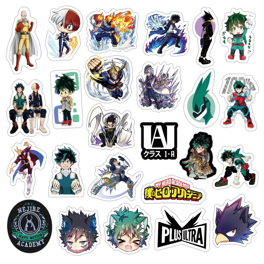 50 Stück My Hero Academia Anime Aufkleber Set, bunte Manga Sticker für Laptop, Skateboard und Handy - Bild 3