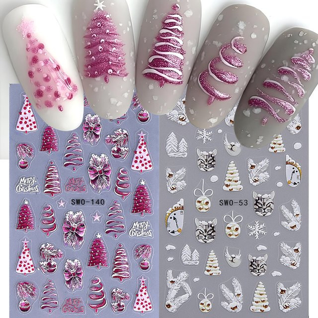SWEET TREND Nagelaufkleber, Matt, Weihnachten Design, 2 Stück - Bild 1