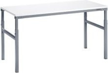 Treston Arbeitstisch TP-507-3 höhenverstellbar aus Stahl und Holz in Grau und Weiß B/T/H: 70 x 50 x 65 cm - Bild 1