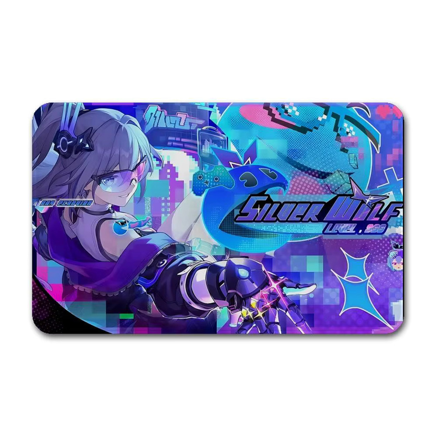 Silver Wolf Lv999 Honkai Star Rail Bodenmatte Retro Design Rutschfester Teppich für Wohnzimmer und Küche in Multicolour - Bild 6