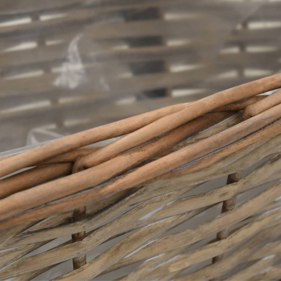 vidaXL Balkon-Blumentöpfe aus Weide mit PE-Auskleidung, 2 Stück, Braun, Durchmesser: 40 cm - Bild 3