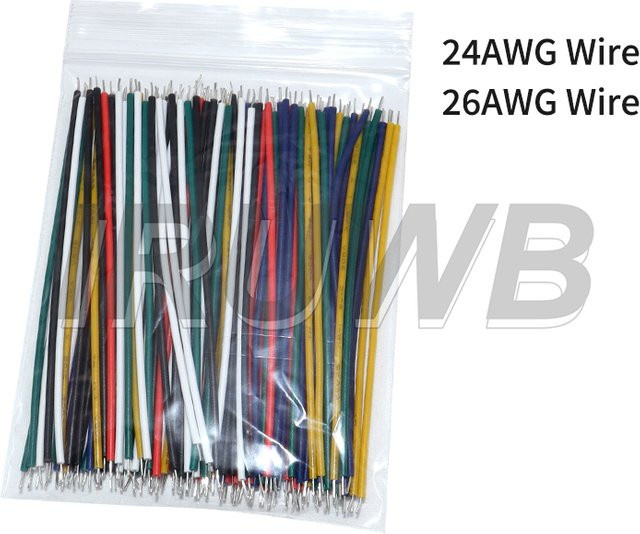IRUWB 120er Jumper Draht Set 26AEG 24AWG in 6 Farben für PCB und Breadboard, Länge: 7,8 cm - Bild 1
