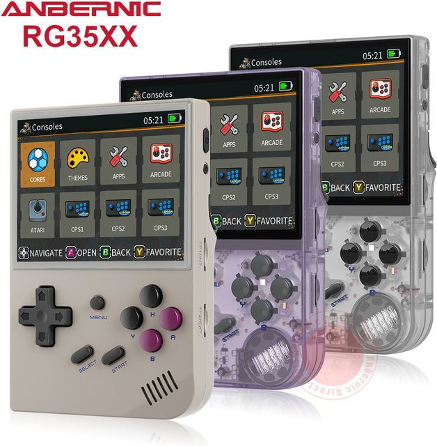Anbernic RG35XX Handheld-Spielekonsole mit Linux Garlic OS, 3,5 Zoll IPS Display, Schwarz - Bild 1