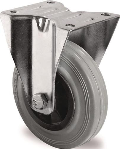 Tecwerk Bockrolle aus Vollgummi und Polypropylen in Grau, B/H: 10,5 x 8 cm - Bild 1