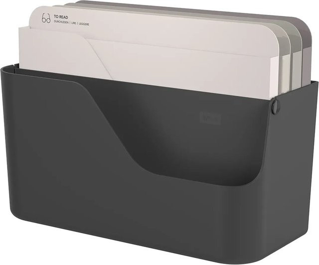 Rotho Inbox My Paper Dokumentenbox A4 in Schwarz mit grauen Mappen - Bild 1