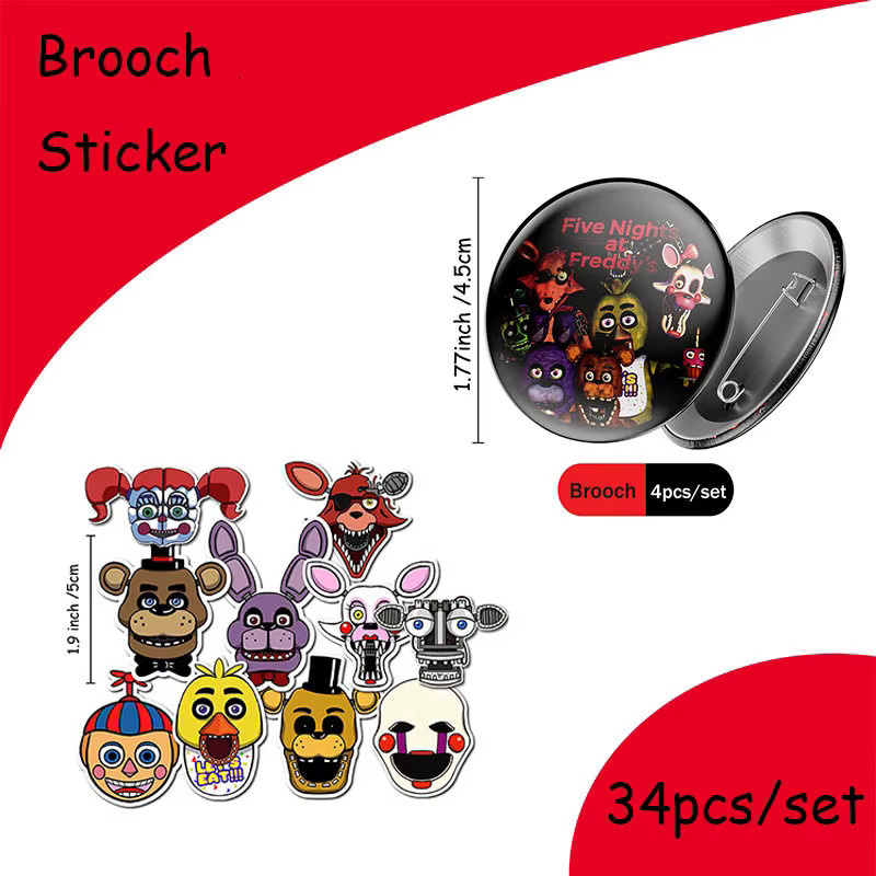 Five Nights at Freddy's Broschen- und Aufkleber-Kombination, Set / Bundle - Bild 5