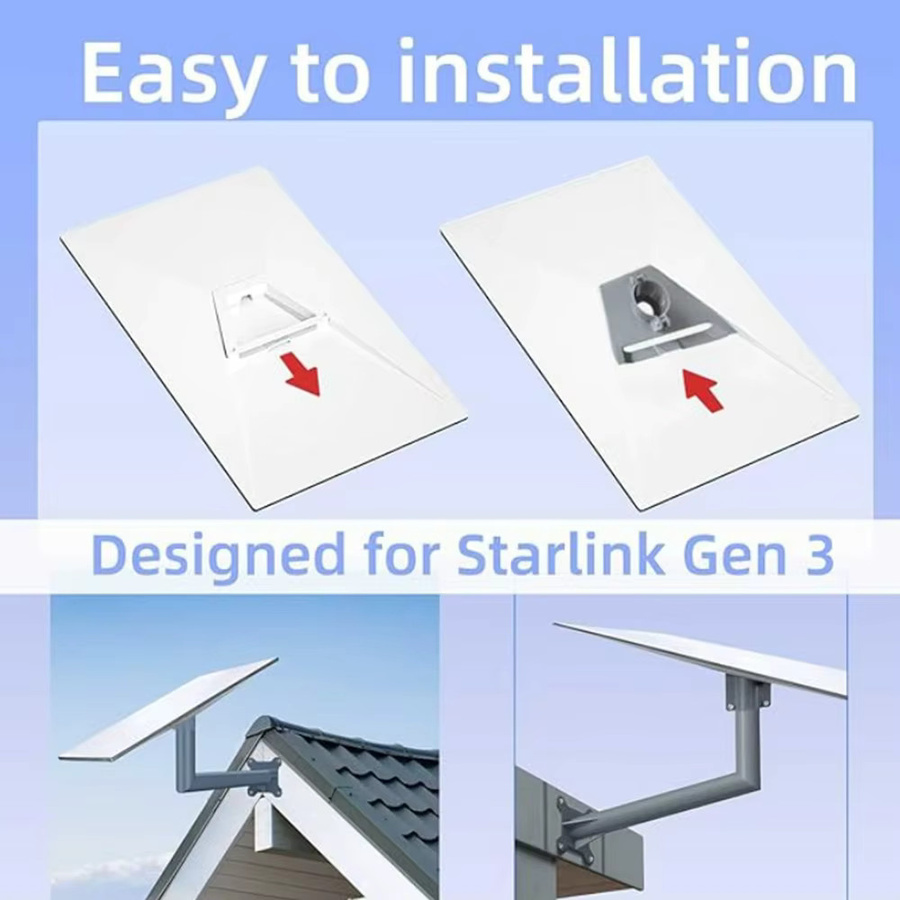 Starlink Gen 3 Wandhalterungs-Kit für Starlink V3 Rohradapter zur Außenwand- oder Dachmontage in Grau - Bild 4