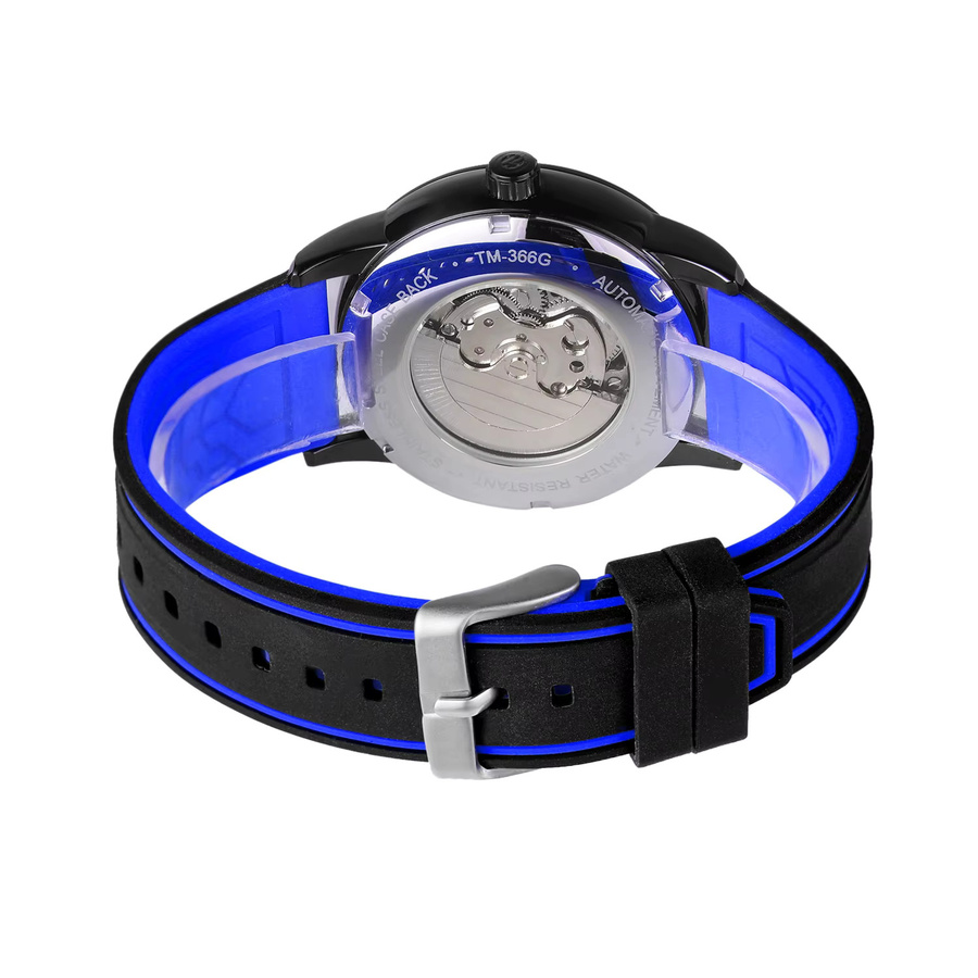 FORSINING Armbanduhr, Handaufzug, Leder, Schwarz, Unisex - Bild 5