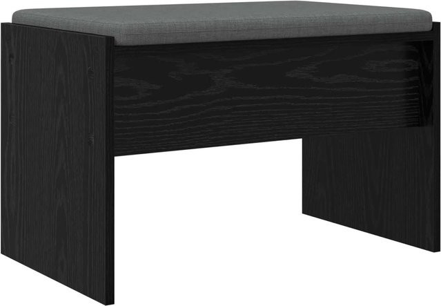 vidaXL Flurbank mit Kissen in Schwarz und Eichen-Optik, B/T/H: 63 x 38 x 40 cm - Bild 1