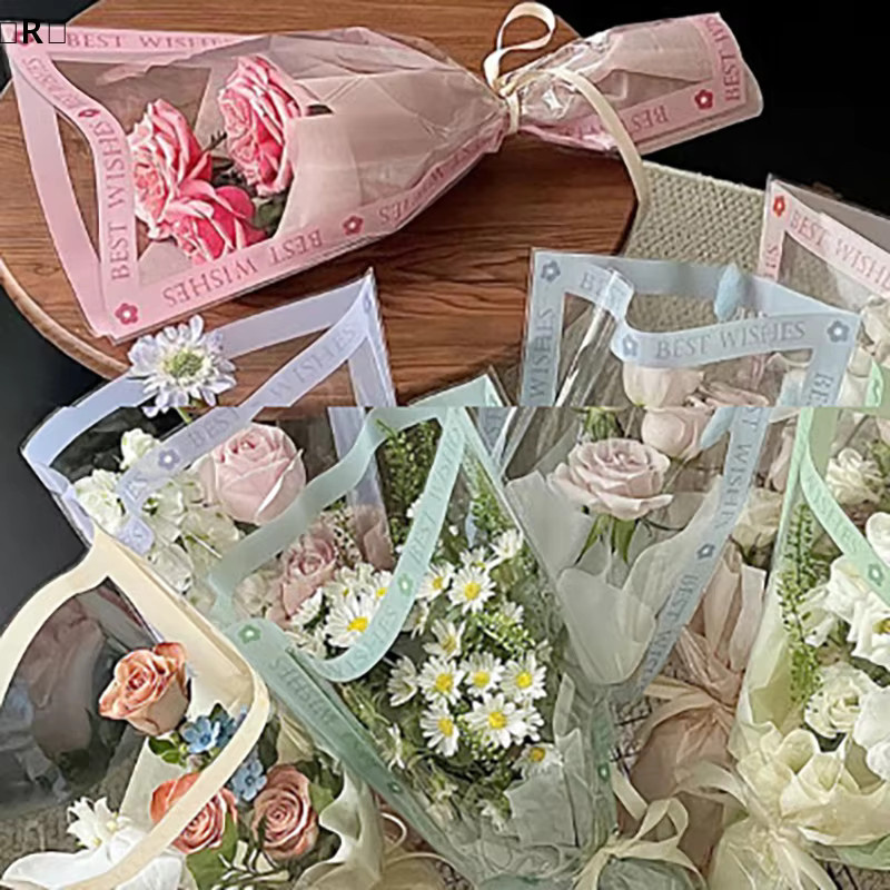 Perofr Omvor 50 Stück transparente Zellophan-Geschenktüten für Blumensträuße zur Verpackung bei Hochzeiten, Geburtstagen oder Partys - Bild 4