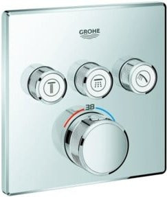 Grohe Fertigset Grohtherm Smartcontrol UP-THM mit 3 Absperrventilen, eckig, Chrom - Bild 1