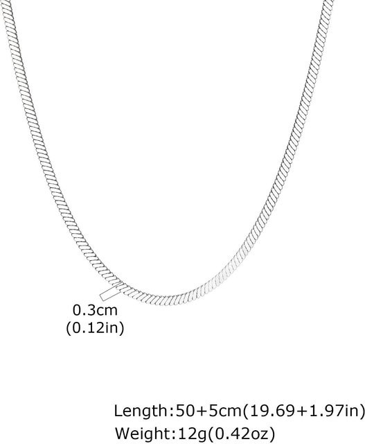 Lucky Star Jewelry Halskette Edelstahl, Schlangenkette, 3 mm, Herren - Bild 1
