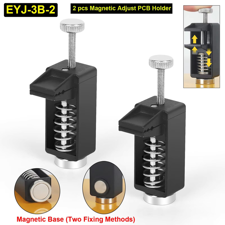 NEWACALOX Mini Magnetische Löthilfe mit LED-Leuchte für PCB und Platine, 2er-Set, Schwarz - Bild 3