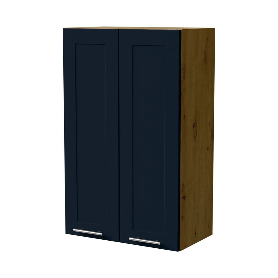 Feldmann-Wohnen Hängeschrank Oslo W4 Küchenschrank Eiche Artisan und Indigo Matt B: 60 cm, T: 32,5 cm, H: 96 cm - Bild 2