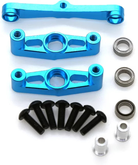 Tamiya Präzisions-CNC-Metall-Lenkbaugruppe für TT-02, Zubehör, Blau - Bild 1