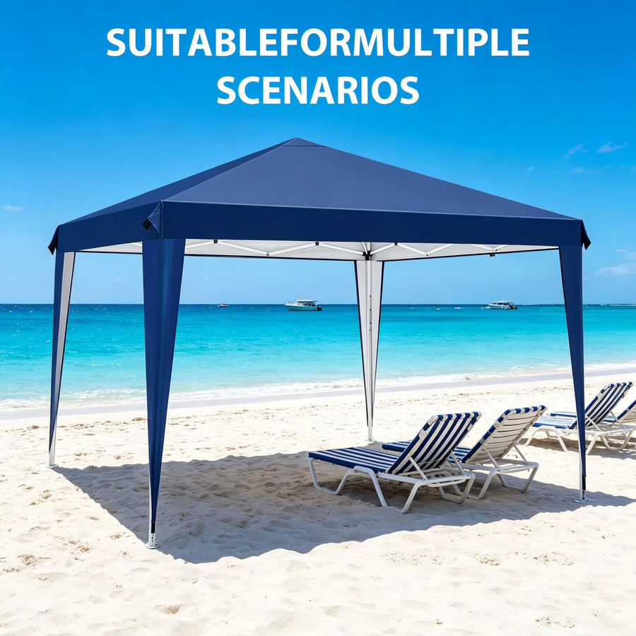 HGTUGO Pop-Up-Faltpavillon in Blau, wasserabweisendes Partyzelt mit UV-Schutz für Garten und Camping, B/T/H: 300 x 300 x 300 cm - Bild 2