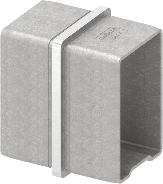 FeNau Steckverbinder V4A für Rohr 60 x 40 x 2 mm, gerade, Edelstahl silber gebürstet - Bild 1