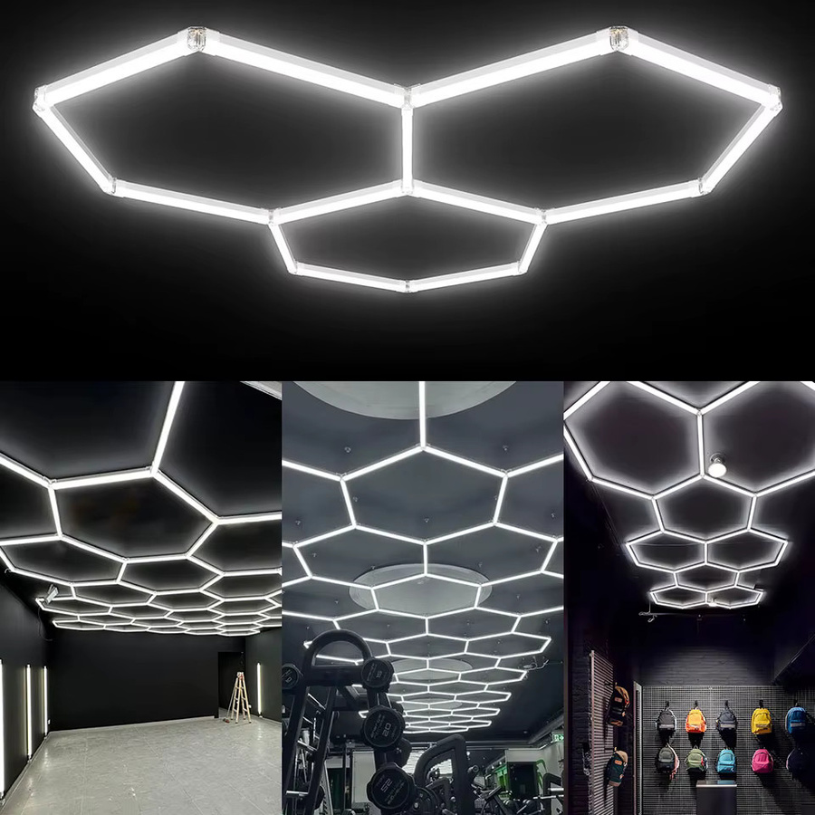 PIBAOGU LED Hexagon Deckenleuchte für Garage und Werkstatt in Weiß - Bild 6