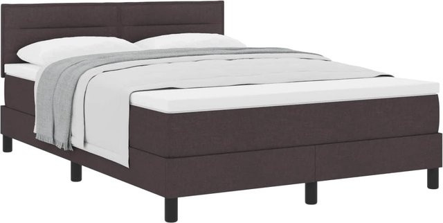 vidaXL Boxspringbett Hybrid mit Matratze und Taschenfederkern in Braun - Bild 1