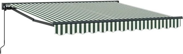 vidaXL Markisenrahmen mit Markise in Grün, Weiß und Schwarz aus Aluminium und Polyester, B/H: 350 x 250 cm - Bild 1