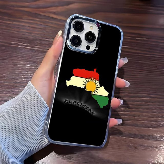 Transparente Handyhülle mit Kurdistan Flagge Design für Apple iPhone 17 Pro Max, 16, 15, 14 Pro Max, 13 Pro Max, 11 Plus und 14 Pro - Bild 1