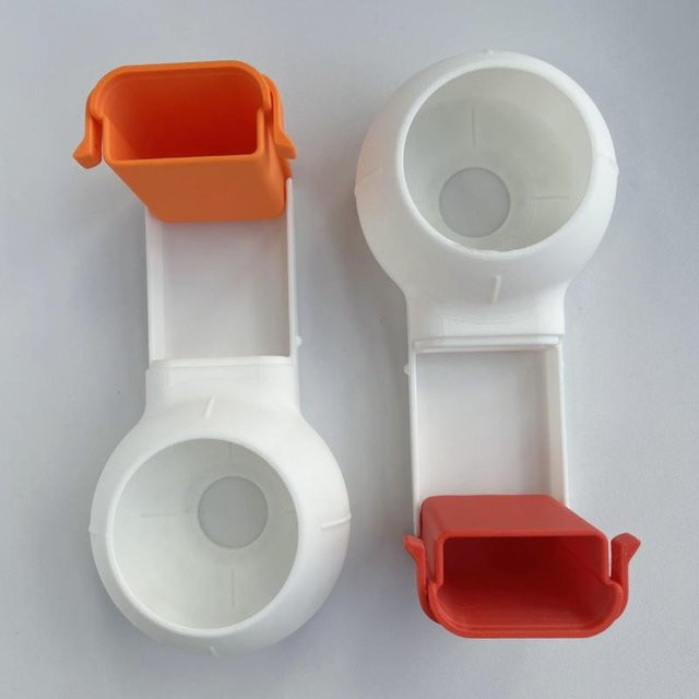 JETTING Bohrstaubschutzgerät als Staubschutzbox und Staubsammler für elektrische Bohrmaschinen und Schlagbohrer in Weiß und Orange - Bild 1