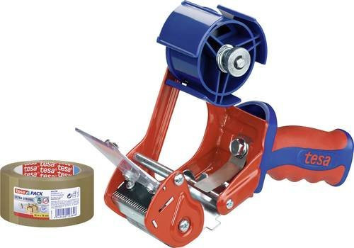 tesa Packband-Abroller COMFORT 6400 Rot Blau inklusive Ultra Strong Packband mit einer Rollenbreite von 50 mm und einer Rollenlänge von 66 m - Bild 1
