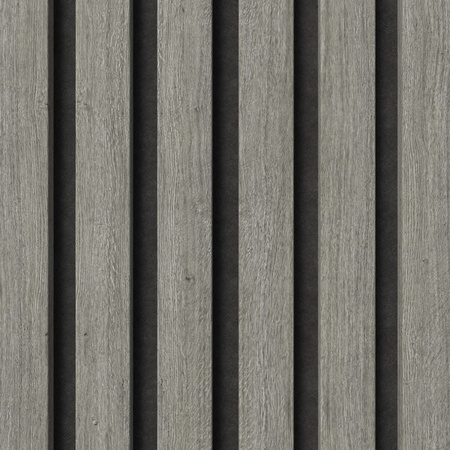 Akustikpaneel Denpanels in Eiche Grau mit schwarzem Filz und Streifenoptik im skandinavischen Stil, B: 29,5 cm, H: 12 cm
