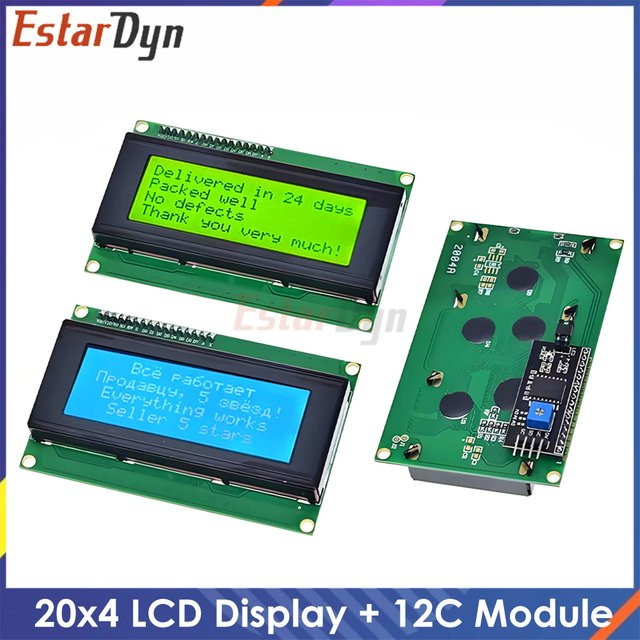 Estardyn LCD2004 Display mit I2C-Seriell-Adaptermodul 20x4 Zeichen in Blau oder Grün für Arduino Uno R3 Mega 2560 Smart Home Projekte - Bild 1