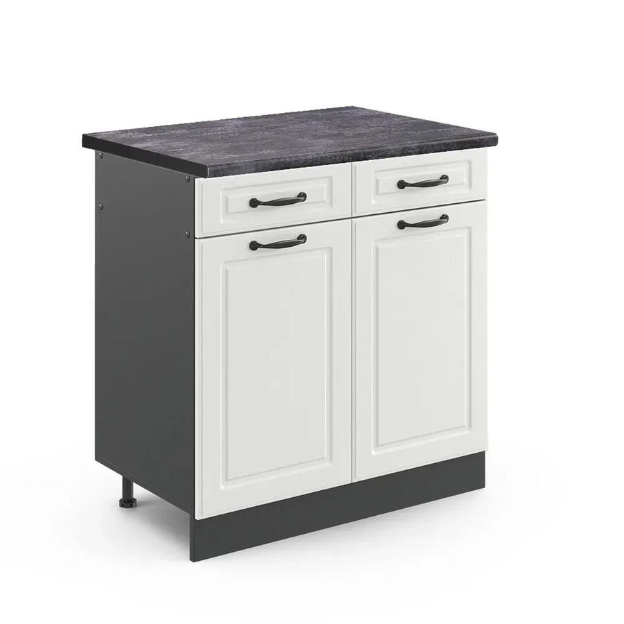 Vicco Küchenunterschrank R-Line Landhausstil in Weiß und Anthrazit, B: 80 cm, T: 60 cm, H: 81,6 cm - Bild 2