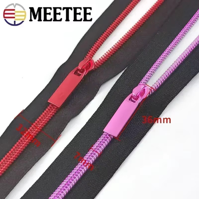 Meetee 5er Set Reißverschlüsse mit Slider und Puller für Taschen und Jacken als DIY Nähzubehör Reparatur Kit - Bild 3