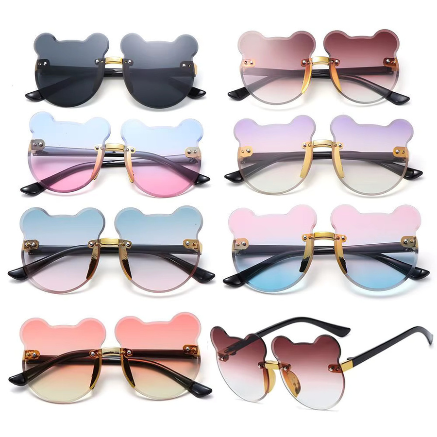 Sonnenbrille für Kinder, randlos, round, plastic, Cartoon-Bär - Bild 2