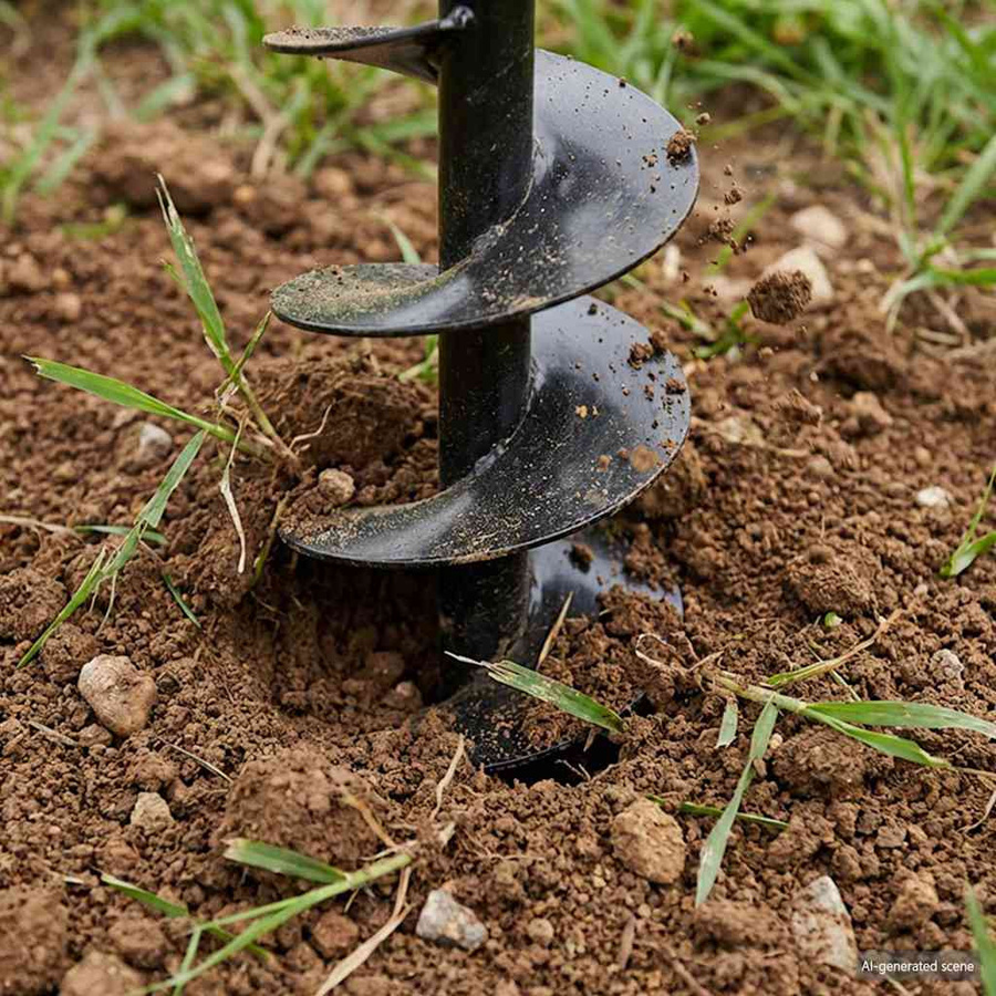 vidaXL Erdbohrer mit Griff und 13 m Verlängerungsrohr in Schwarz aus Stahl - Bild 4