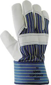 uvex top grade 6000 Winter-Schutzhandschuhe aus Rindvollleder und Baumwoll-Trikot, Größe 10, 10 Paar, Farben: Grau, Blau, Gelb - Bild 1
