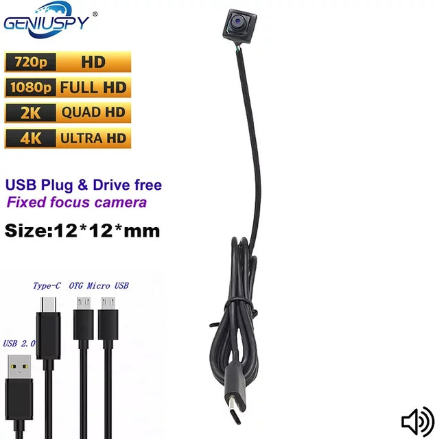 GENIUSPY Micro UVC USB Kamera Modul Typ C, Schwarz, 12 x 12 mm, für Android und PC - Bild 1