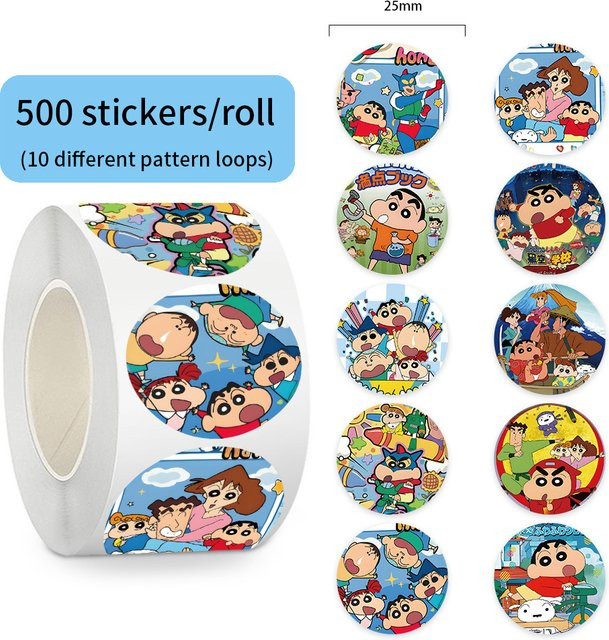 Keeppley Cartoon Crayon Shin-chan Graffiti Aufkleber, 500 Teile/Rolle - Bild 1