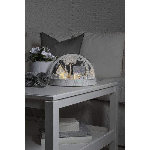 Konstsmide LED Holzsilhouette Häuser und Rentiere für Weihnachten, Weiss, B/H/T: 15 x 18 x 30 cm - Bild 3