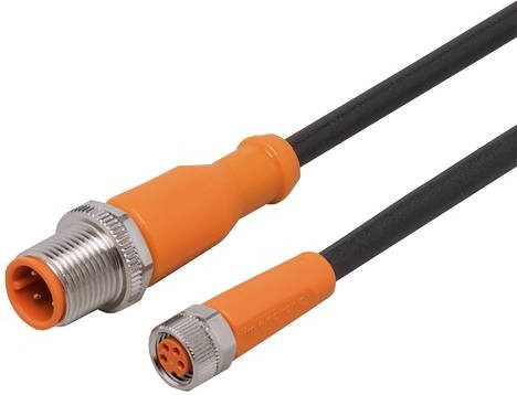 ifm electronic EVC407 Verbindungsleitung mit Stecker und Buchse, gerade, orange, Länge: 3,5 m, 4-polig - Bild 1