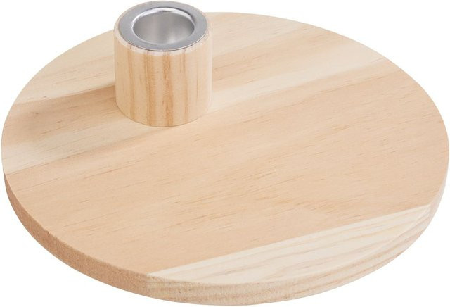 VBS Kerzenhalter mit Dekoplatte aus Rohholz in Beige - Bild 1