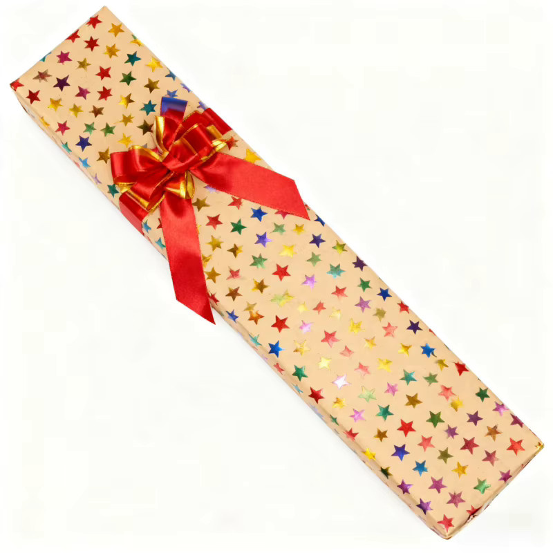 Buntes Geschenkpapier mit Sternmuster in Mehrfarbig für Urlaubsverpackungen und Silvester - Bild 2