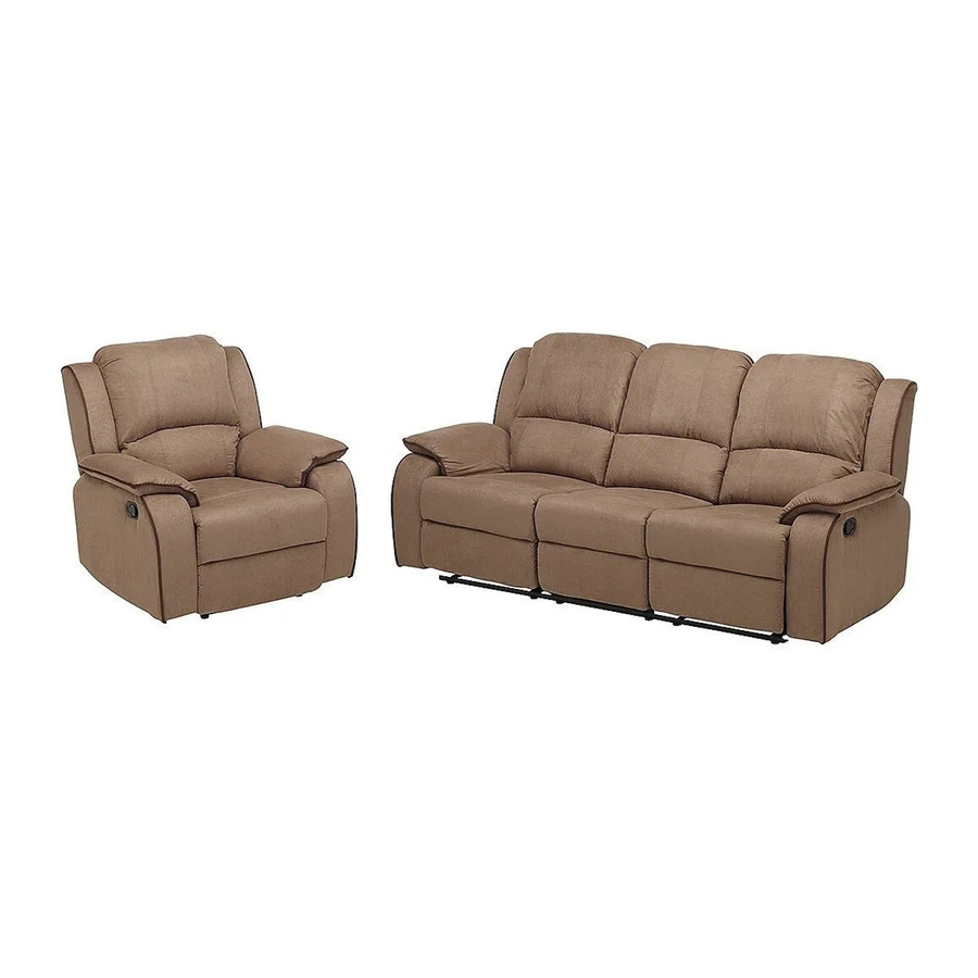 Couchgarnitur Hernani mit Sessel von Vente-unique in Taupe aus Microfaser, Breite: 210 cm, Tiefe: 100 cm - Bild 2