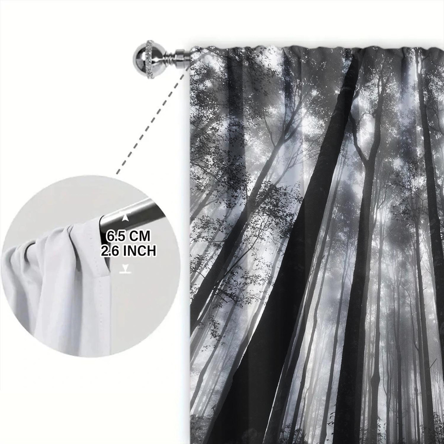 Metasequoia Kunstbild Vorhang aus Polyester mit Lichtblockierung, Breite: 100 cm, Höhe: 70 cm - Bild 4