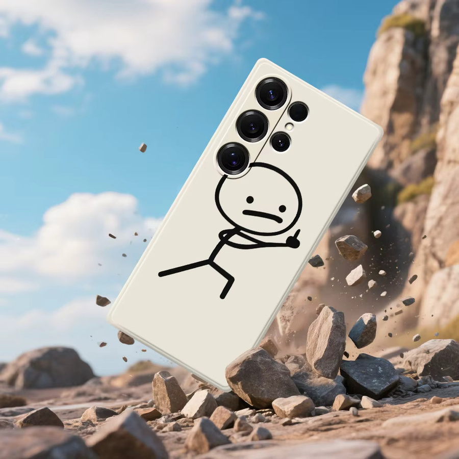 Lustige Stickman Silikonhülle für Samsung Galaxy S26 Ultra und S26 Plus aus TPU - Bild 2