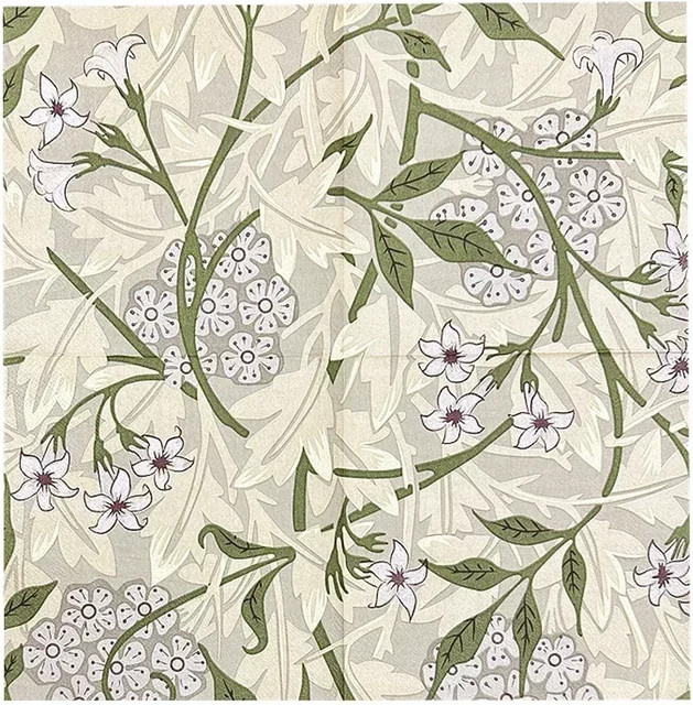 GUANYAO Servietten Set mit grünem Blätter- und Blumenmuster, 20 Stück, Mehrfarbig - Bild 1