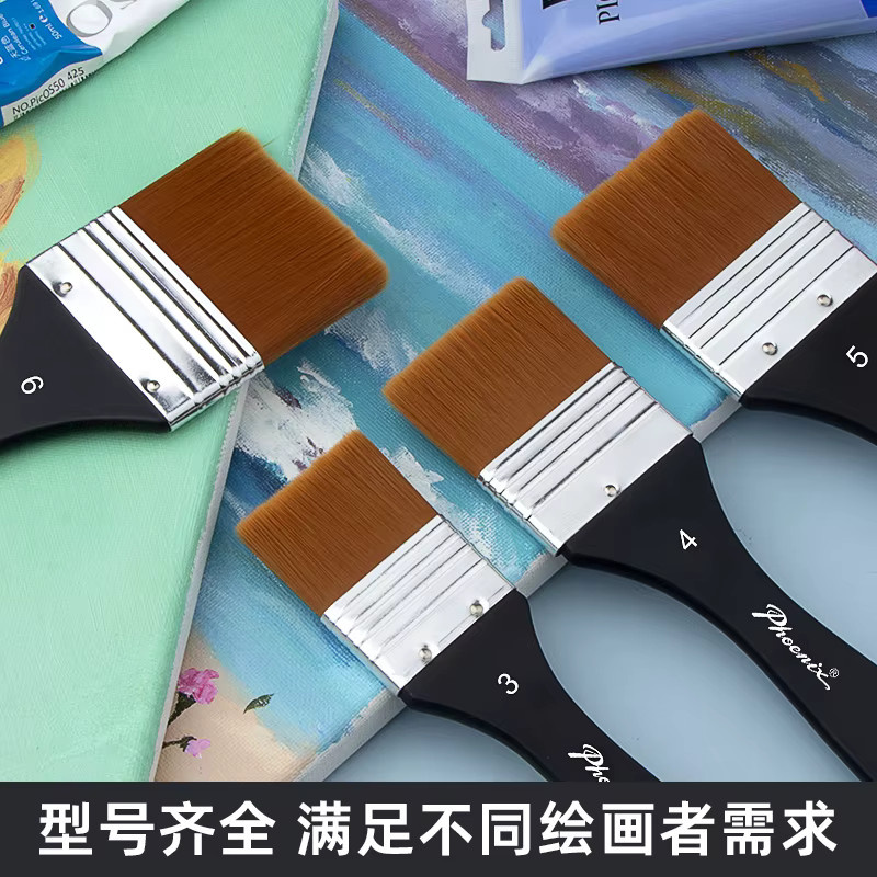 PHOENIX Flat Art Pinsel Set aus Nylon für Acryl, Aquarell, Gesso und Holz in 1, 3 oder 8 Stück - Bild 4