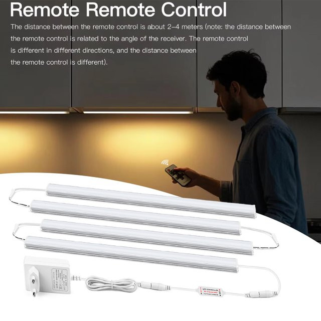 Rybakov LED-Unterschrank-Lichtleisten-Set mit Fernbedienung, dimmbar, warmweiß, 12 V - Bild 1