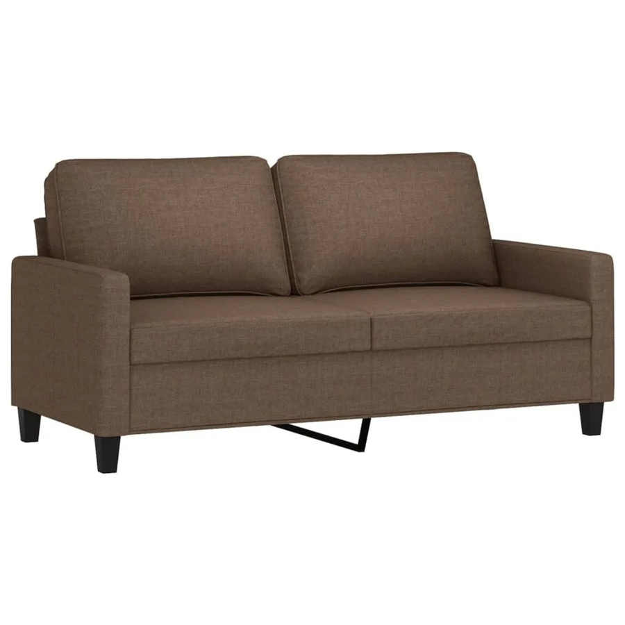 vidaXL 2-Sitzer-Sofa Braun mit Stoffbezug und Metallrahmen - Bild 2